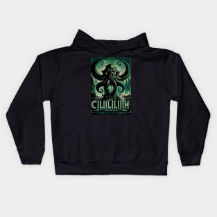 CTHULHU VINTAGE ARTHOUSE FOREIGN MOVIE POSTER 03 Kids Hoodie